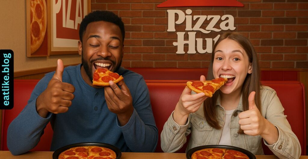 “Customers enjoying Pizza Hut Personal Pan Pizzas in 2025 with positive feedback”

