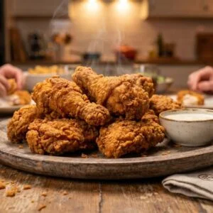 Extra crispy homemade Kentucky fried chicken recipe with juicy buttermilk fried chicken and golden crunchy coating