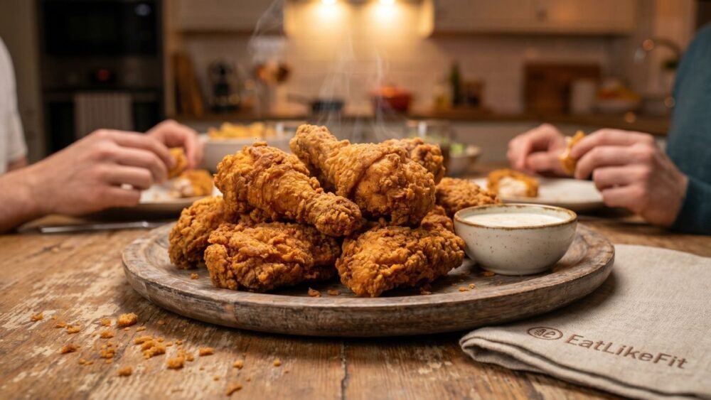Extra crispy homemade Kentucky fried chicken recipe with juicy buttermilk fried chicken and golden crunchy coating
