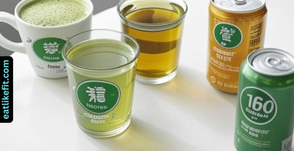 Matcha vs coffee vs tea vs energy drink – caffeine content comparison visual