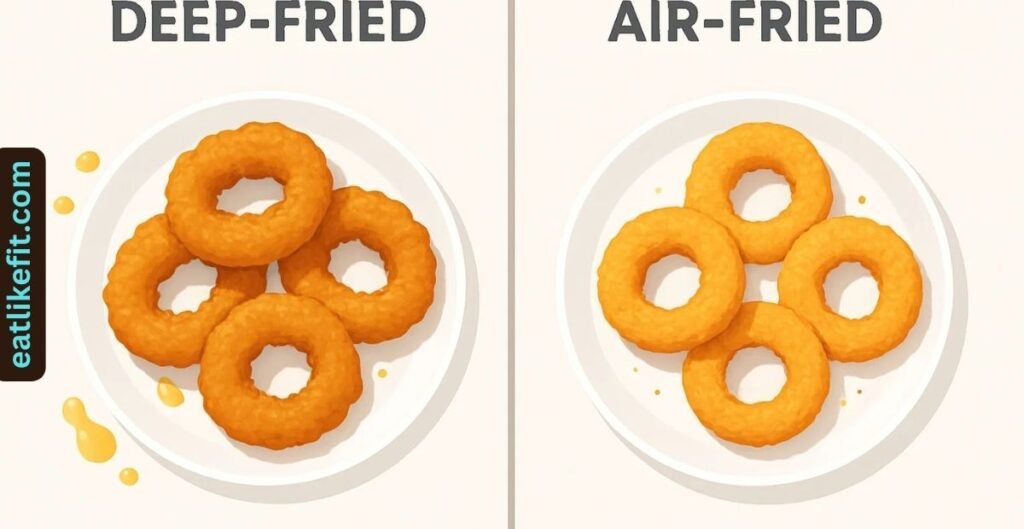 Deep-fried vs air-fried White Castle Chicken Rings calorie comparison