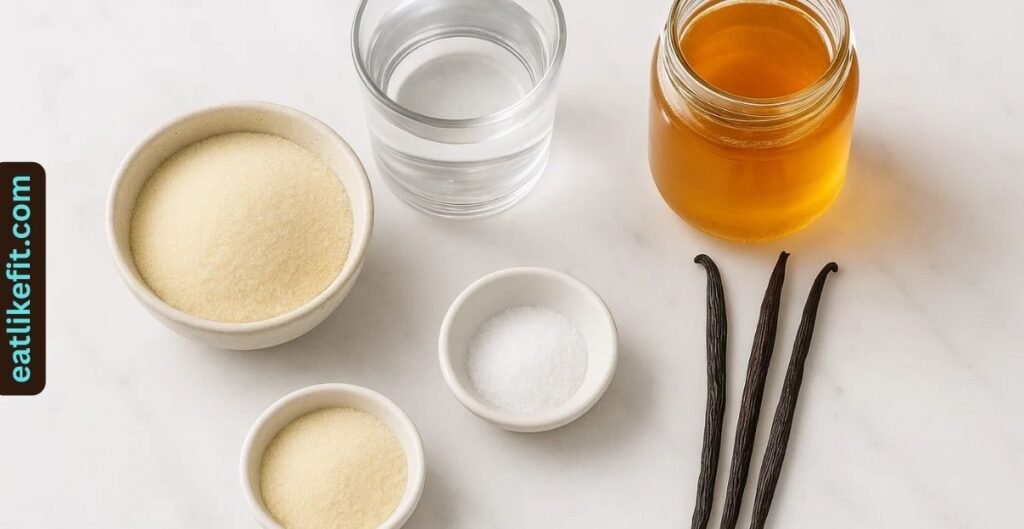 Ingredients for making healthy homemade marshmallows.