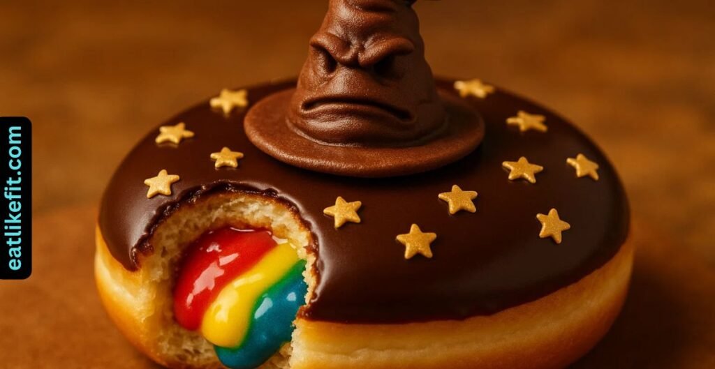 Krispy Kreme Sorting Hat doughnut with mystery filling and edible mini Sorting Hat decoration