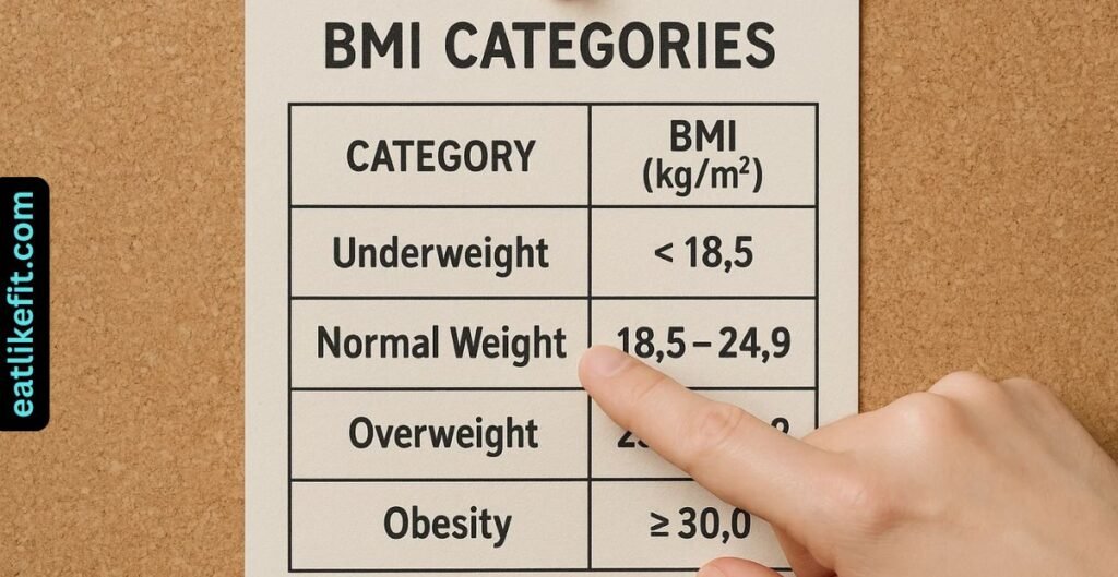 Printed-BMI-chart-with-a-finger-pointing-to-the-Normal-Weight-range-on-a-cork-board