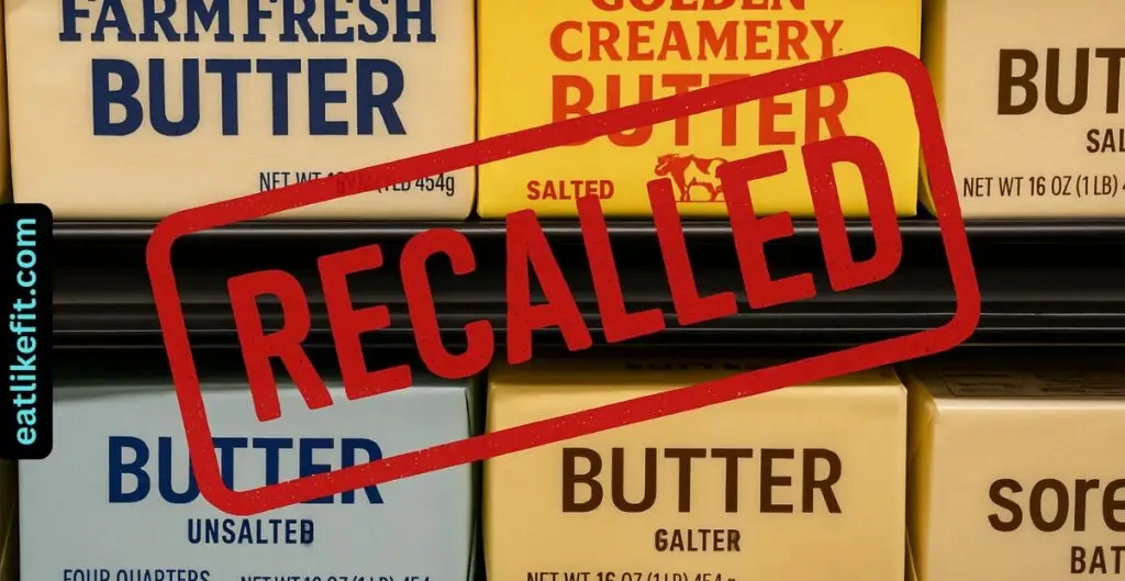 Recalled butter brands including FarmFresh and Golden Creamery on supermarket shelf