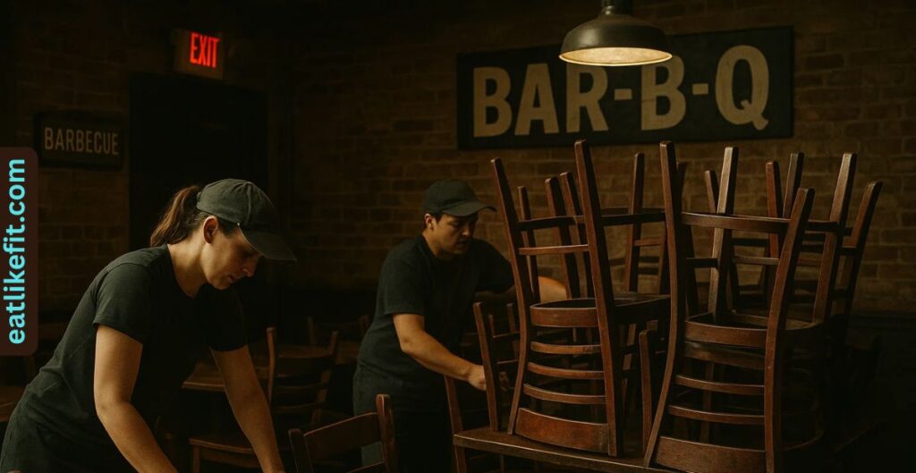 Employees at Smokey Bones preparing for restaurant closure