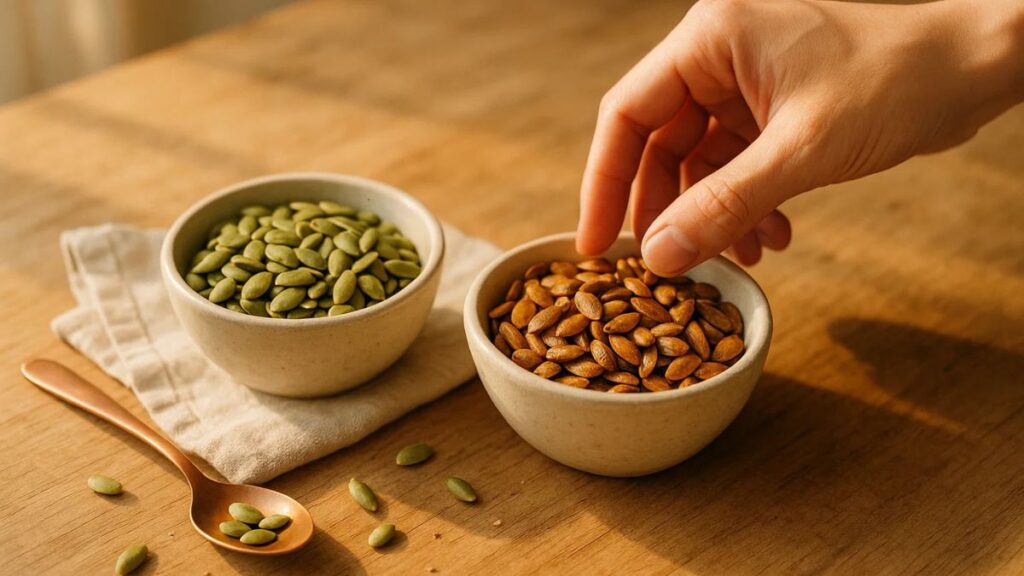 Raw vs Roasted Pumpkin Seeds