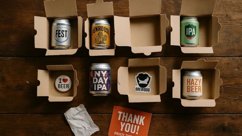 Flat lay of opened Red Bull Advent Calendar compartments with mini cans and collectibles.