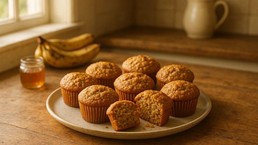 Healthy Banana Oatmeal Muffins