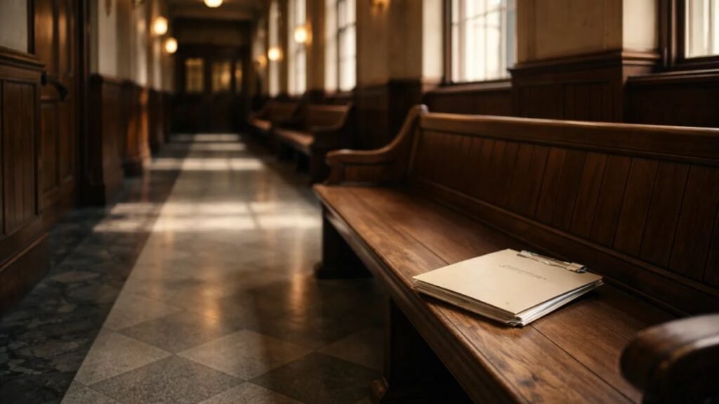 Courtroom hallway symbolizing food safety lawsuit proceedings