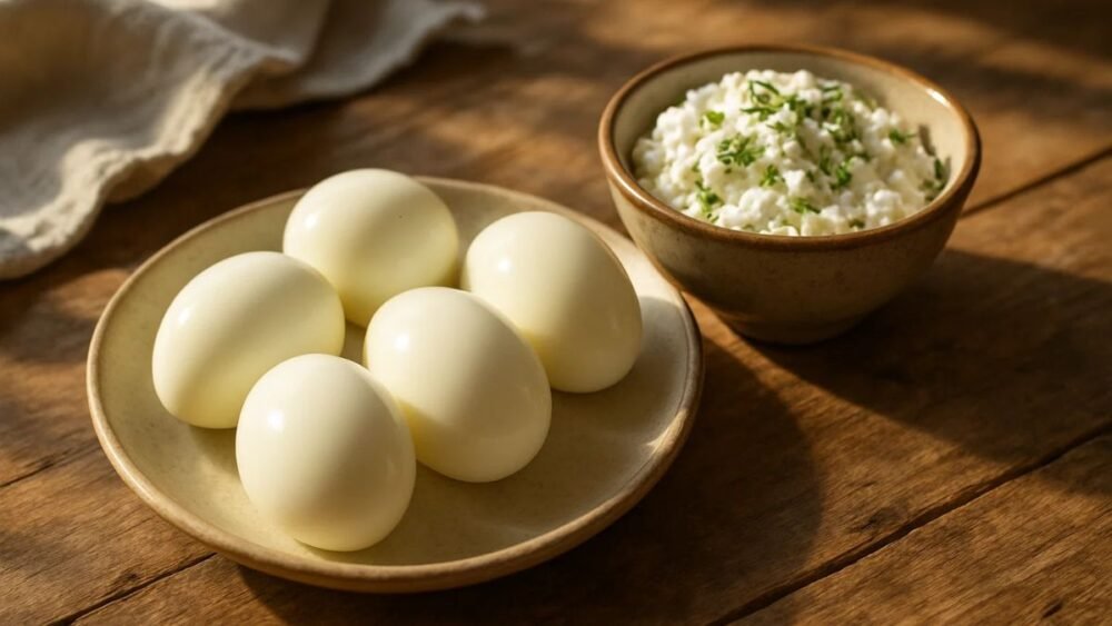 Hard-Boiled Eggs or Cottage Cheese