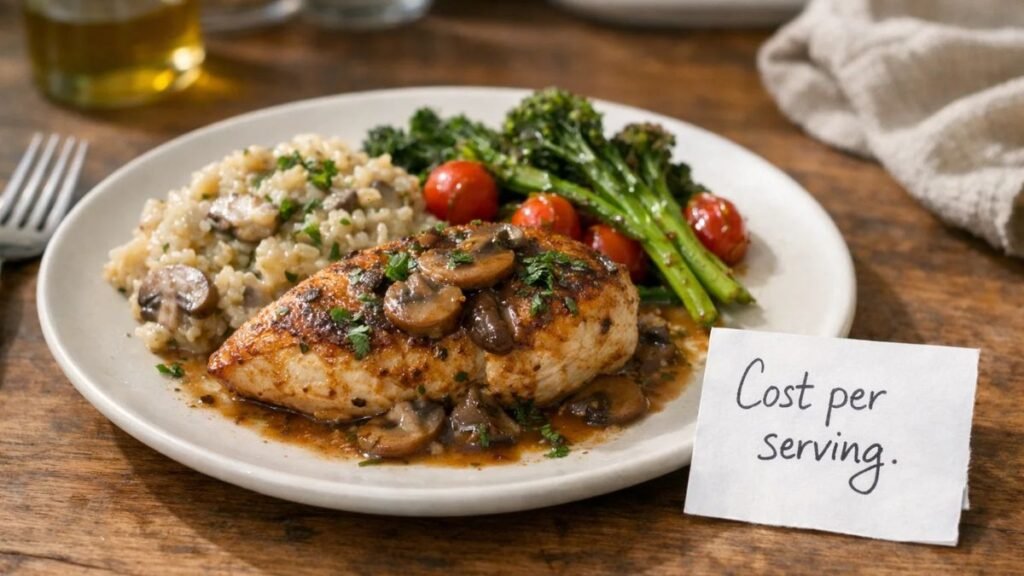 Cost per serving calculated using a recipe cost calculator