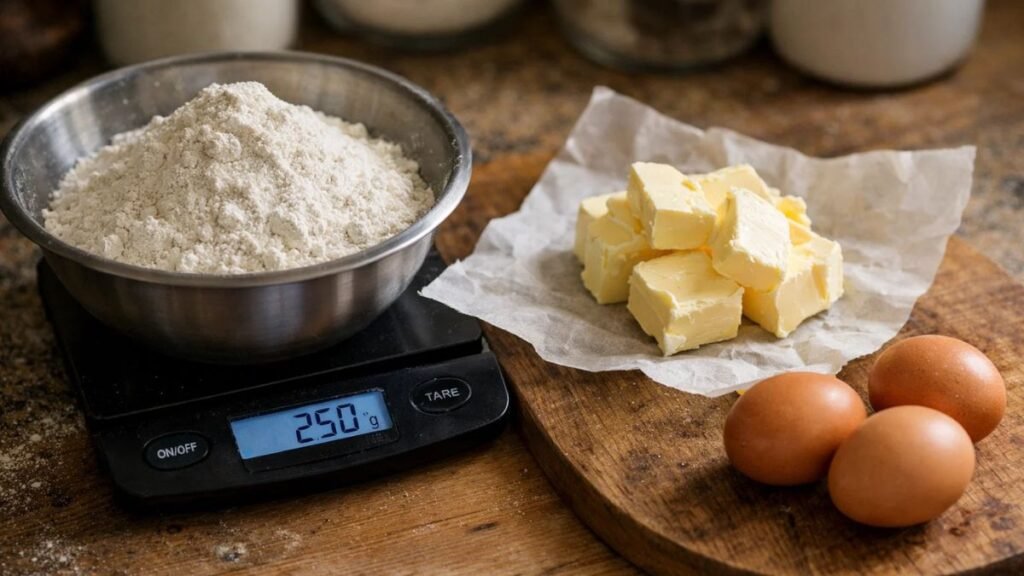 “Measuring exact ingredient quantities for accurate recipe cost calculation”