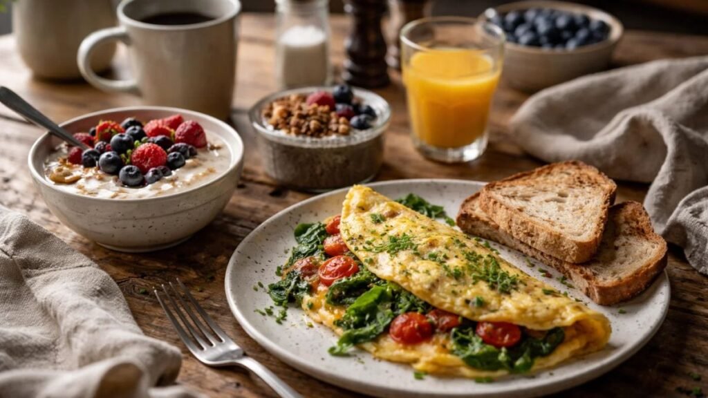 PCOS breakfast ideas with protein to stabilize blood sugar and reduce cravings