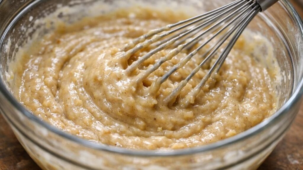 mixing banana loaf batter without baking soda