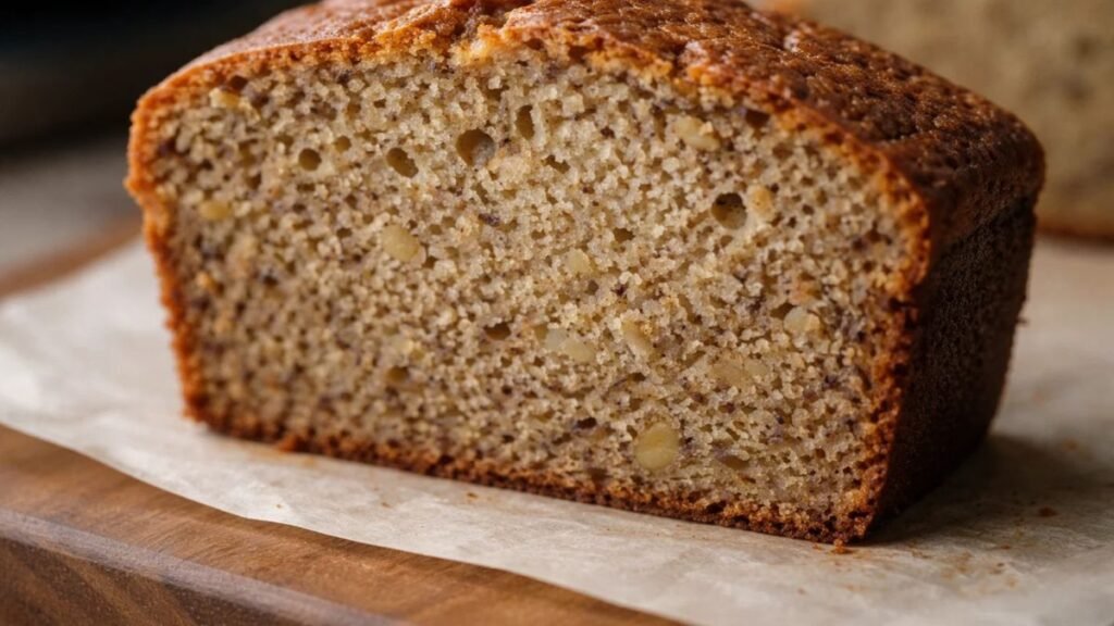 moist banana loaf crumb without baking soda