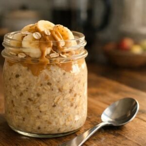 Banana Peanut Butter Overnight Oatmeal
