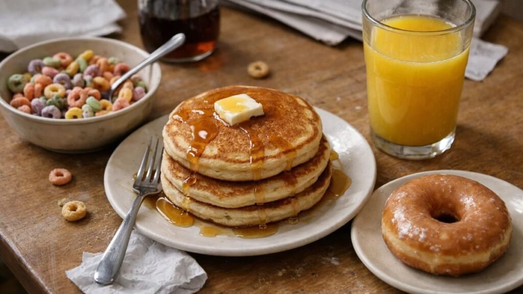 Sugary breakfast foods like pancakes donuts cereal and juice to avoid before pregnancy glucose screening