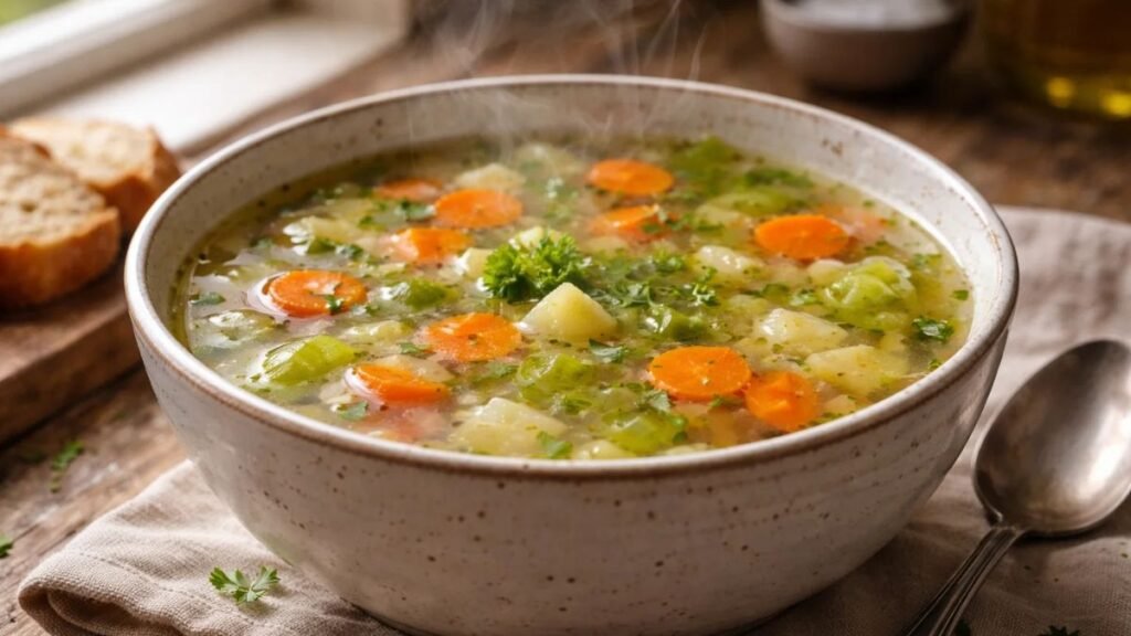 low calorie high volume vegetable soup broth based meal for fullness and weight loss