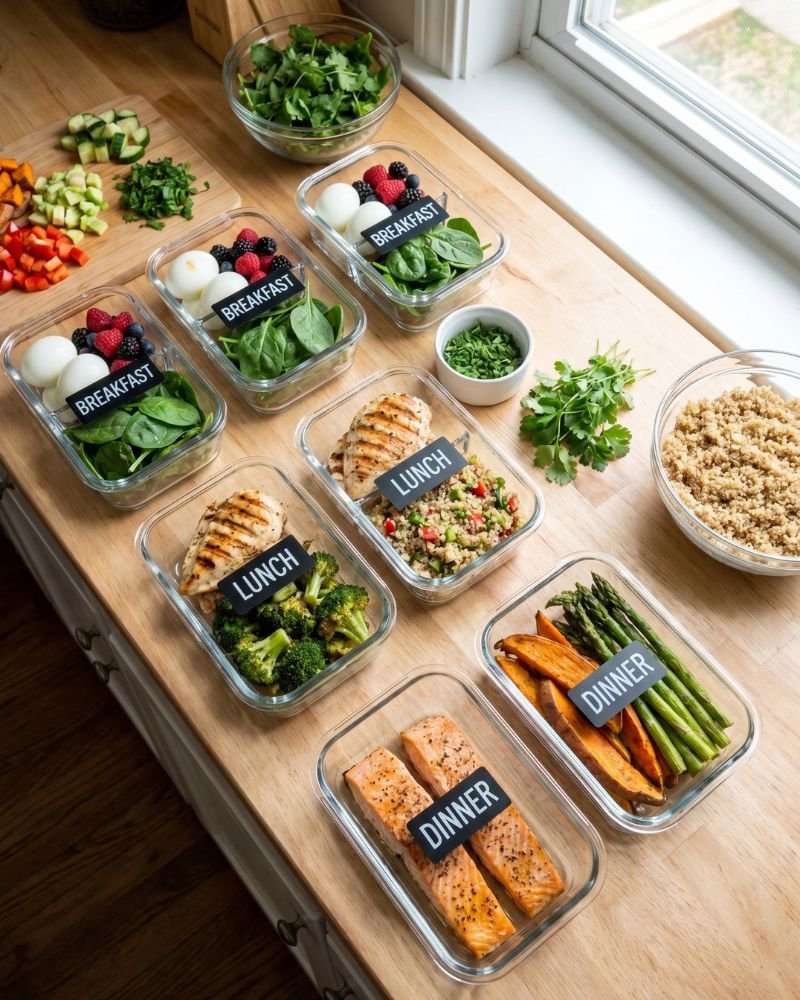 7 day hashimoto diet meal prep healthy meal plan containers chicken vegetables weekly plan