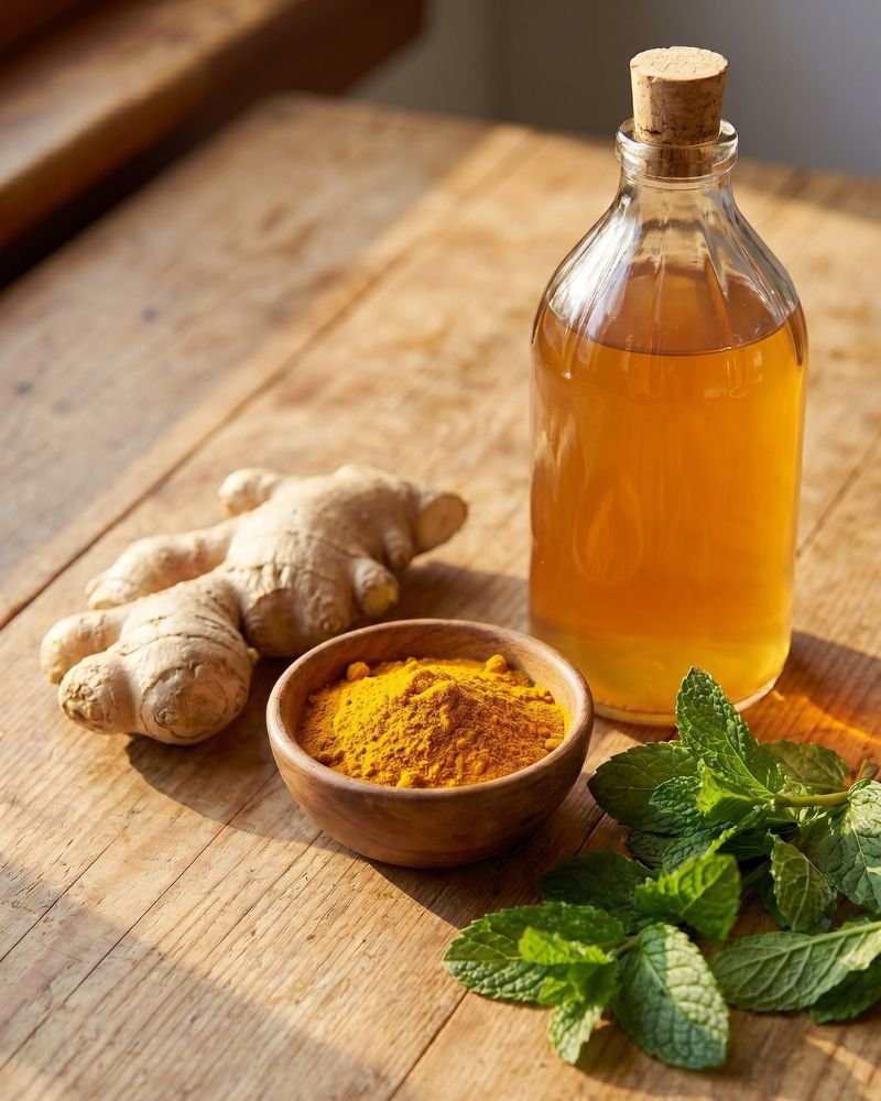 fat burning juice ingredients ginger turmeric mint apple cider vinegar metabolism boost