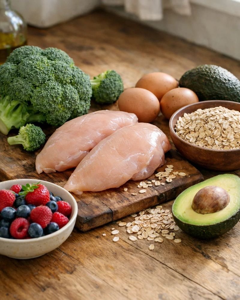 healthy foods for 1400 calorie diet vegetables protein oats berries weight loss ingredients real kitchen