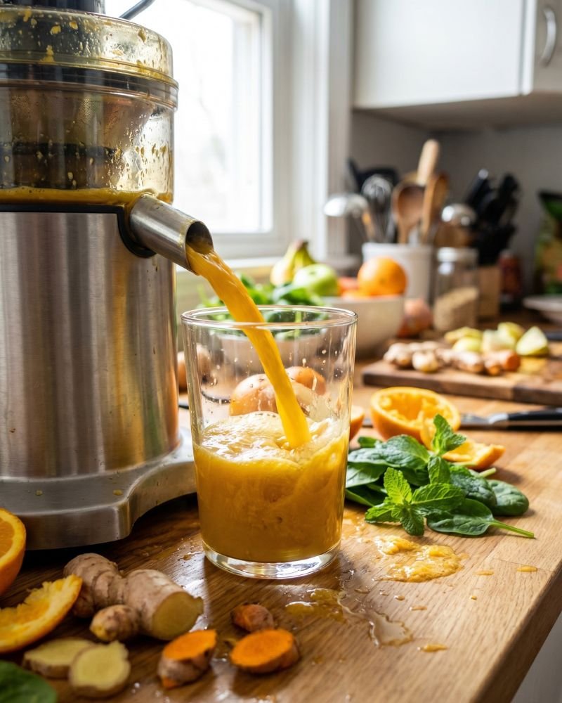 homemade juice for weight loss being poured fresh green juice preparation healthy lifestyle