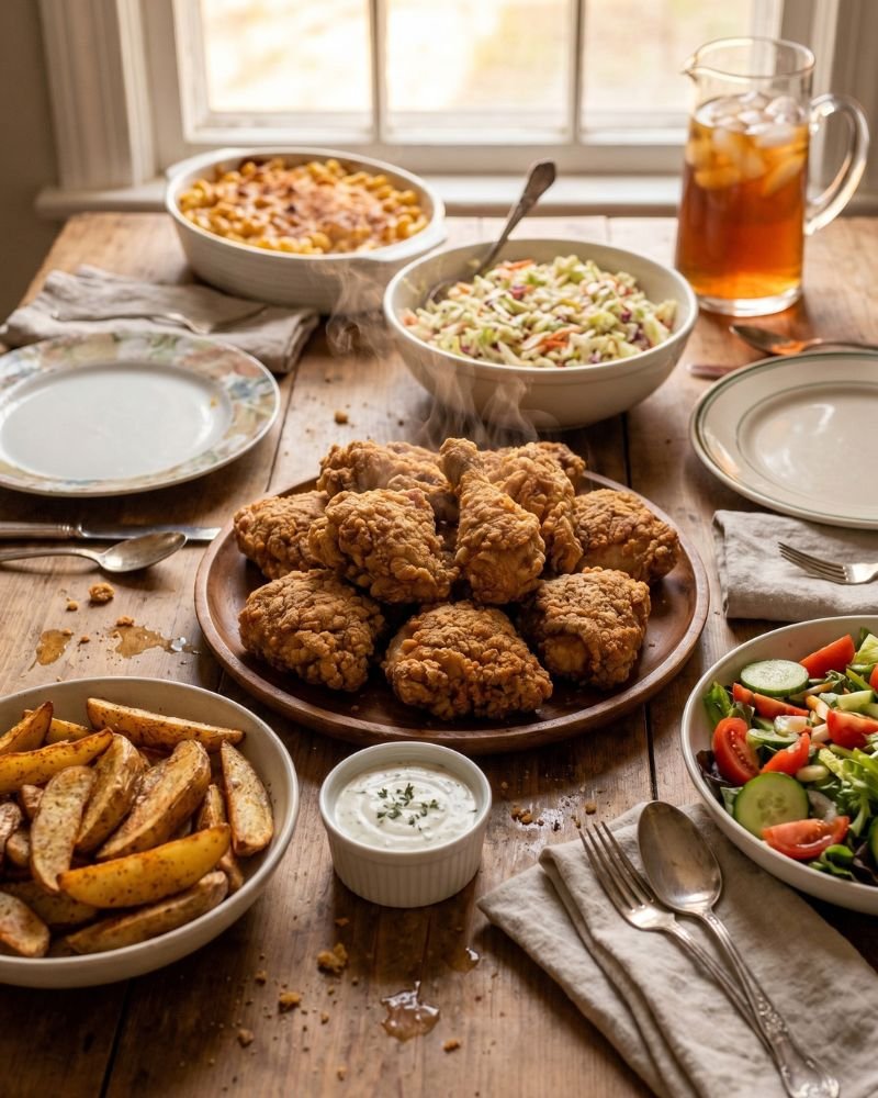 The right side dishes turn broasted chicken into the kind of dinner everyone remembers.