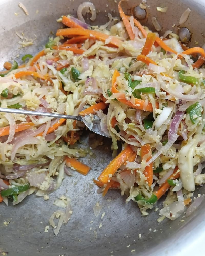 Step 1: Prep the Veggie Filling Heat a large skillet or wok over medium-high heat with a small splash of oil